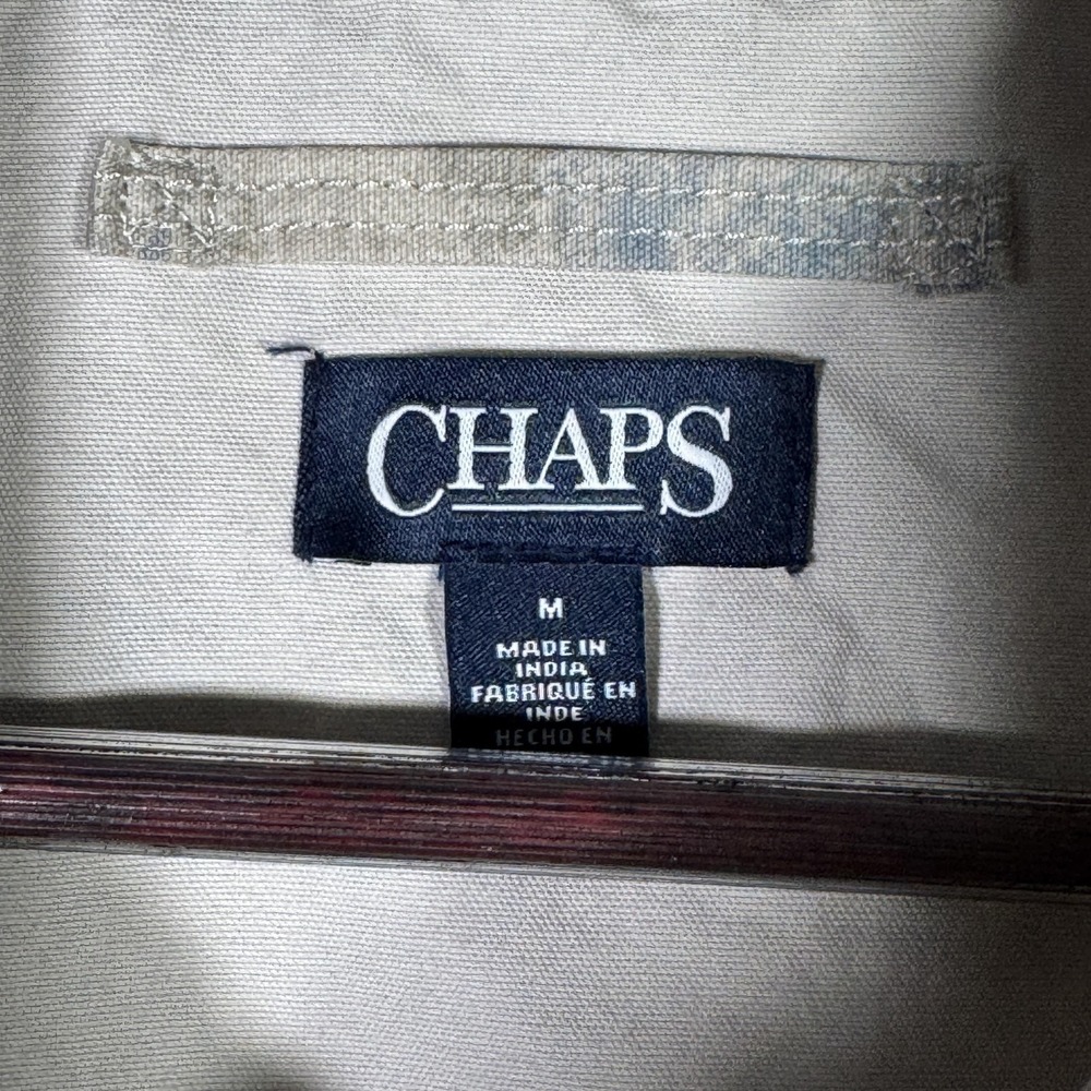 Chaps Jacket Womens M Beige Floral Cotton Military Utility Twill Zip Coat Field - Picture 3 of 11